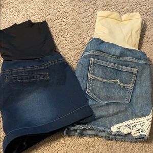 Maternity jean shorts